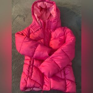 Pink puffy girls jacket size 7/8